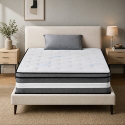 King Single Mattress 30cm Gel Memory Foam Pocket Spring Euro Top Grey