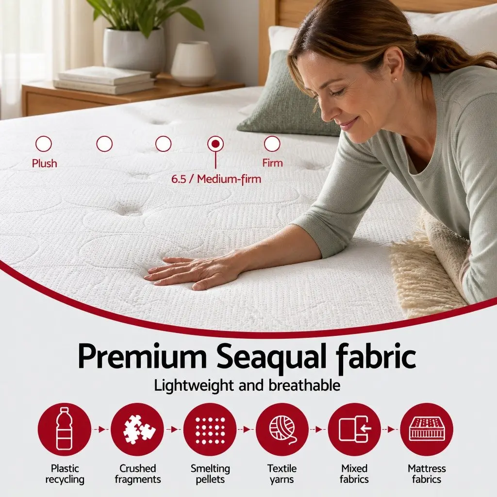 Queen Mattress 30cm Gel Foam Pocket Spring Euro Top Medium Firm Grey