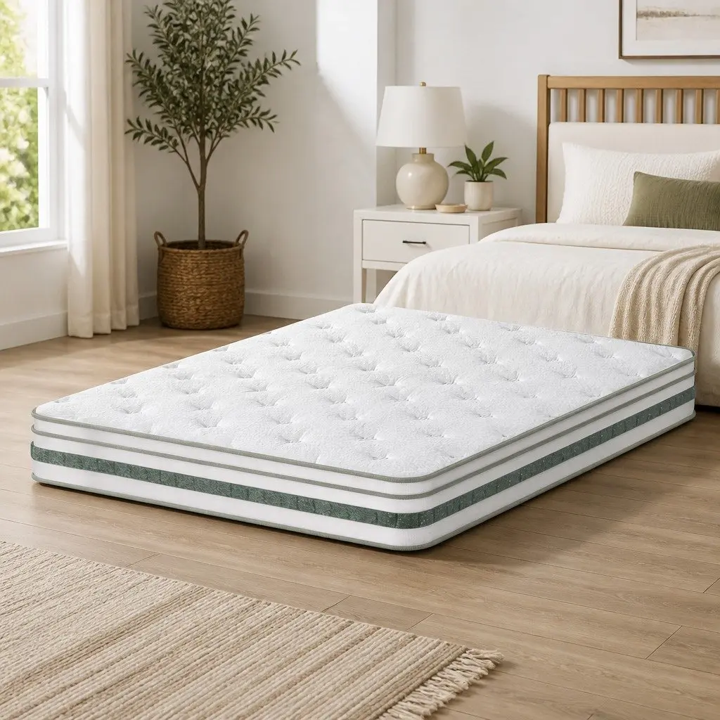 King Size Mattress Medium Firm 20cm Euro Top Green Tea Foam