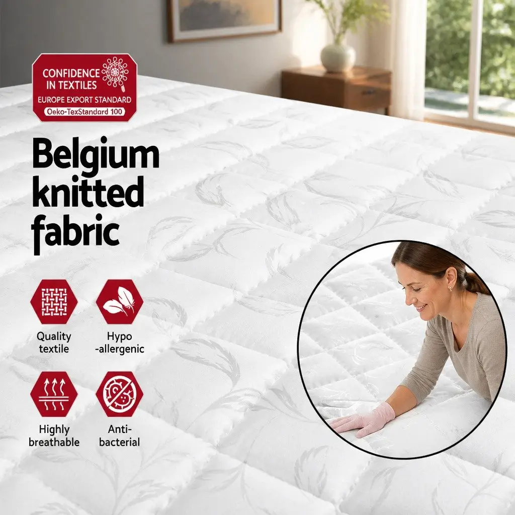 Double Mattress Firm Support 16cm Bonnell Spring Quilted Top White or Grey