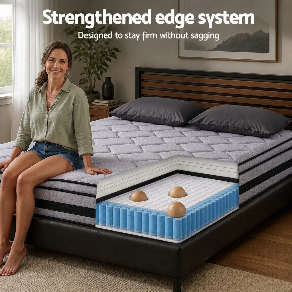 Double Mattress Medium-Firm Support 34cm Euro Top Black
