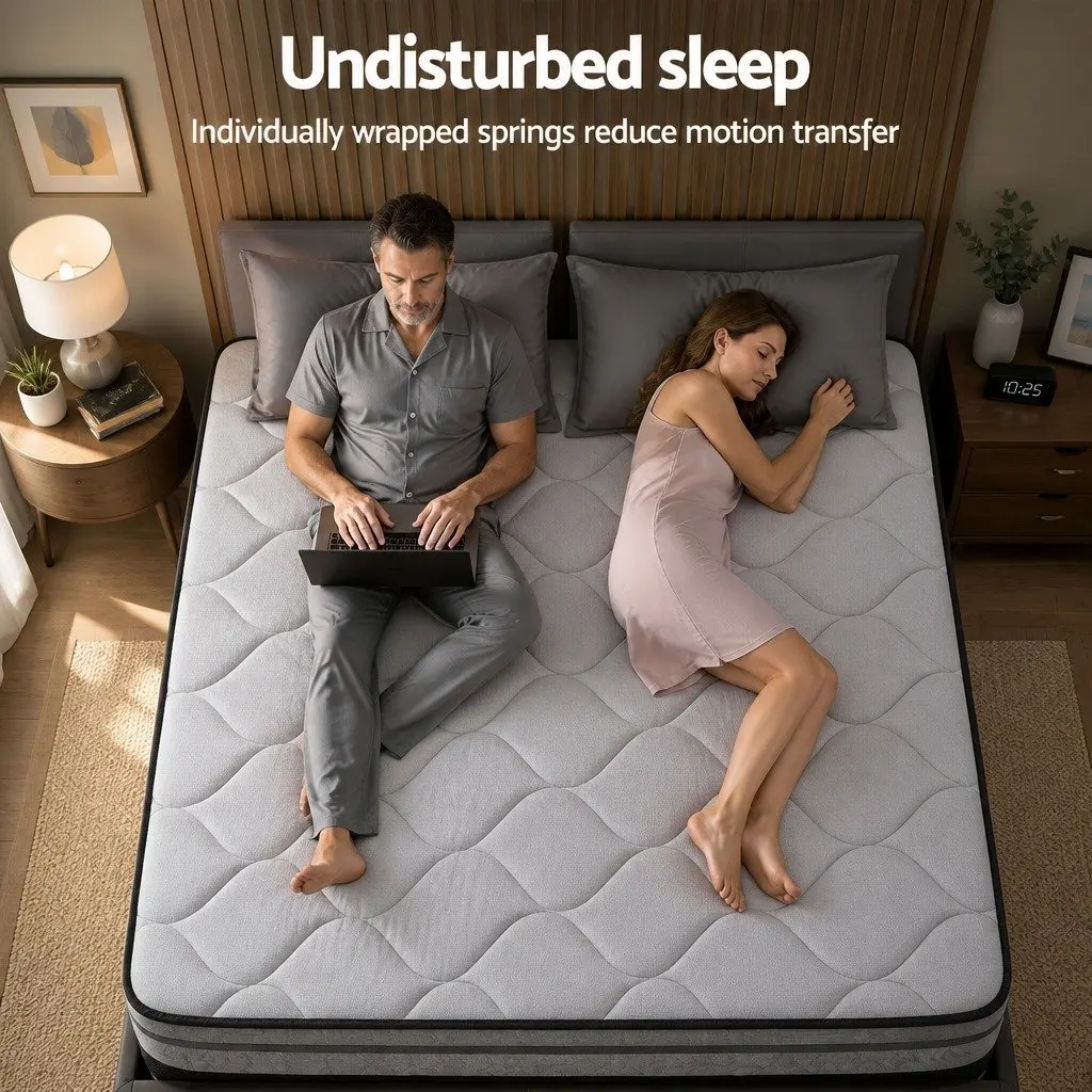 Double Mattress Medium-Firm Support 34cm Euro Top Black