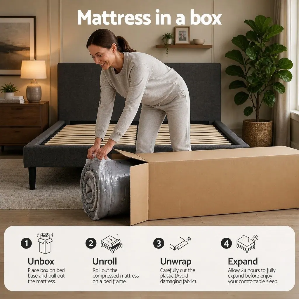 Double Mattress Medium-Firm Support 34cm Euro Top Black