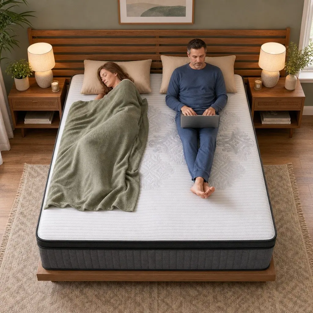 Double Mattress Adjustable Firmness 37cm Grey Cooling Gel Memory Foam