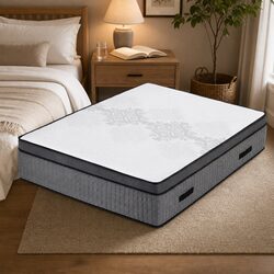 King Size Mattress 37cm Dual-Zone Flippable Adjustable Firmness Cooling Gel
