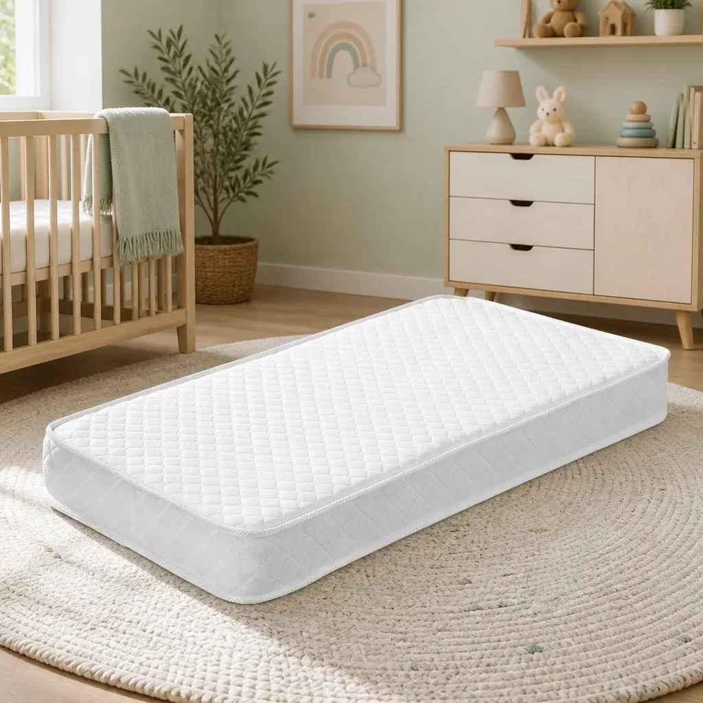Baby Cot Mattress Medium Firm Double Sided Breathable 131cm x 69cm White