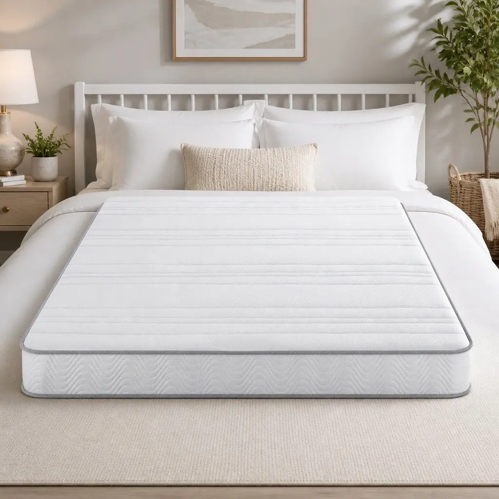 Double Mattress Medium Firm 20cm Egg-Crate Foam Pocket Spring White