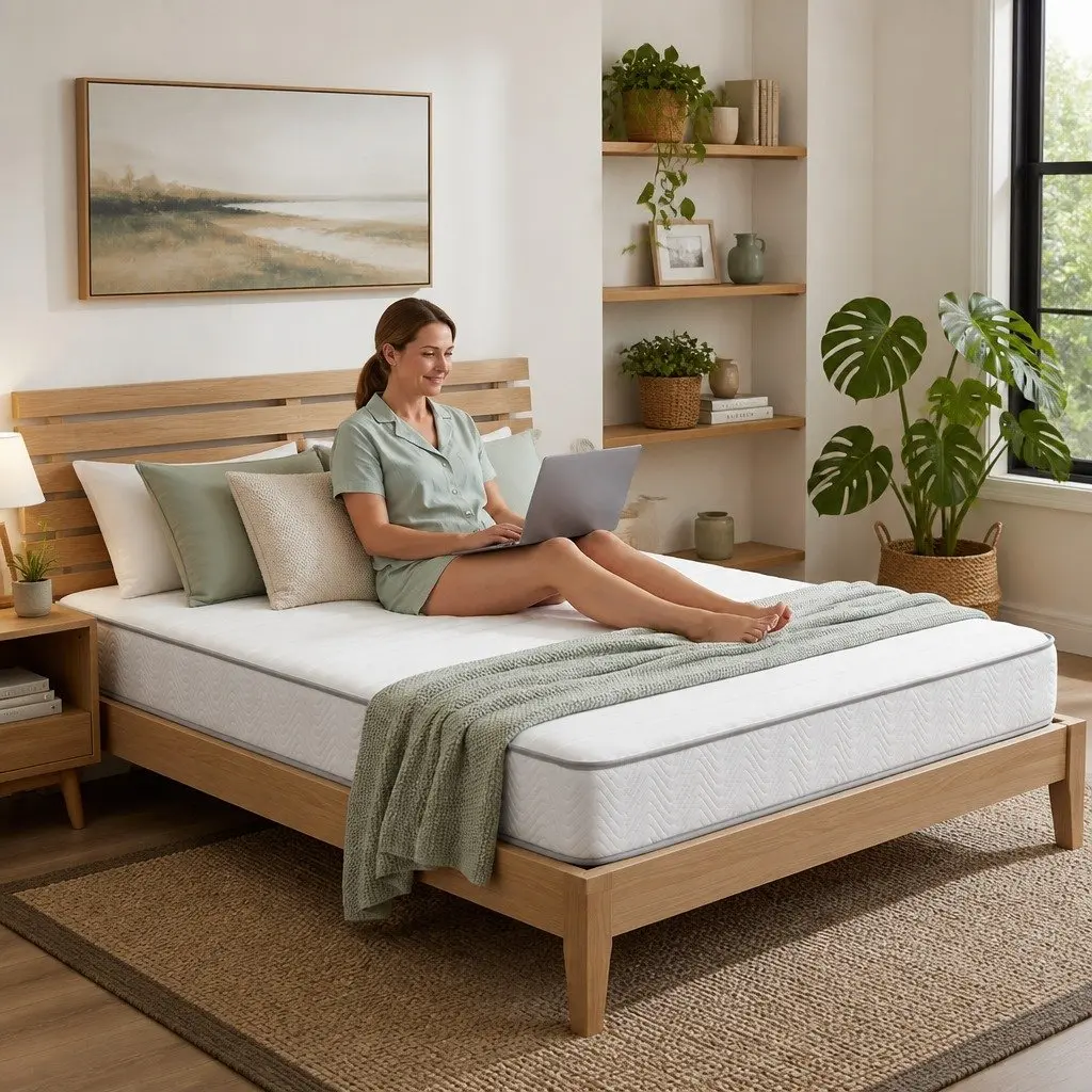 Double Mattress Medium Firm 20cm Egg-Crate Foam Pocket Spring White