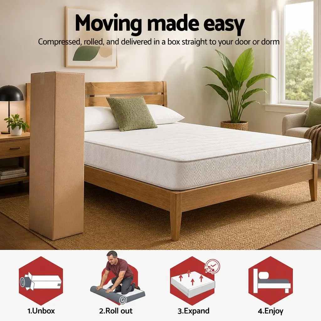 King Size Mattress 20cm Medium-Firm Egg-Crate Foam Pocket Spring Tight Top