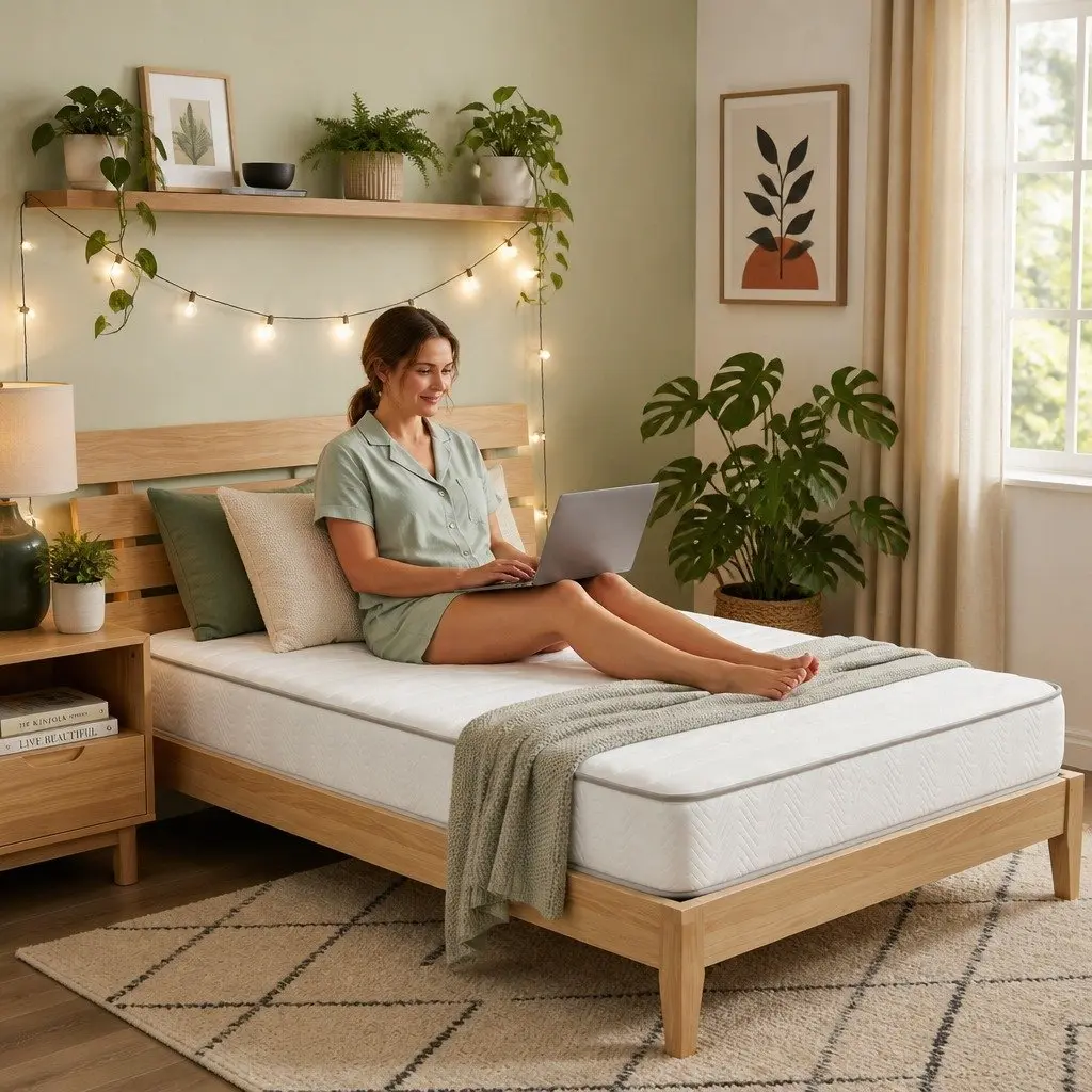 King Single Mattress Medium-Firm 20cm Egg-Crate Foam Pocket Spring Tight Top White