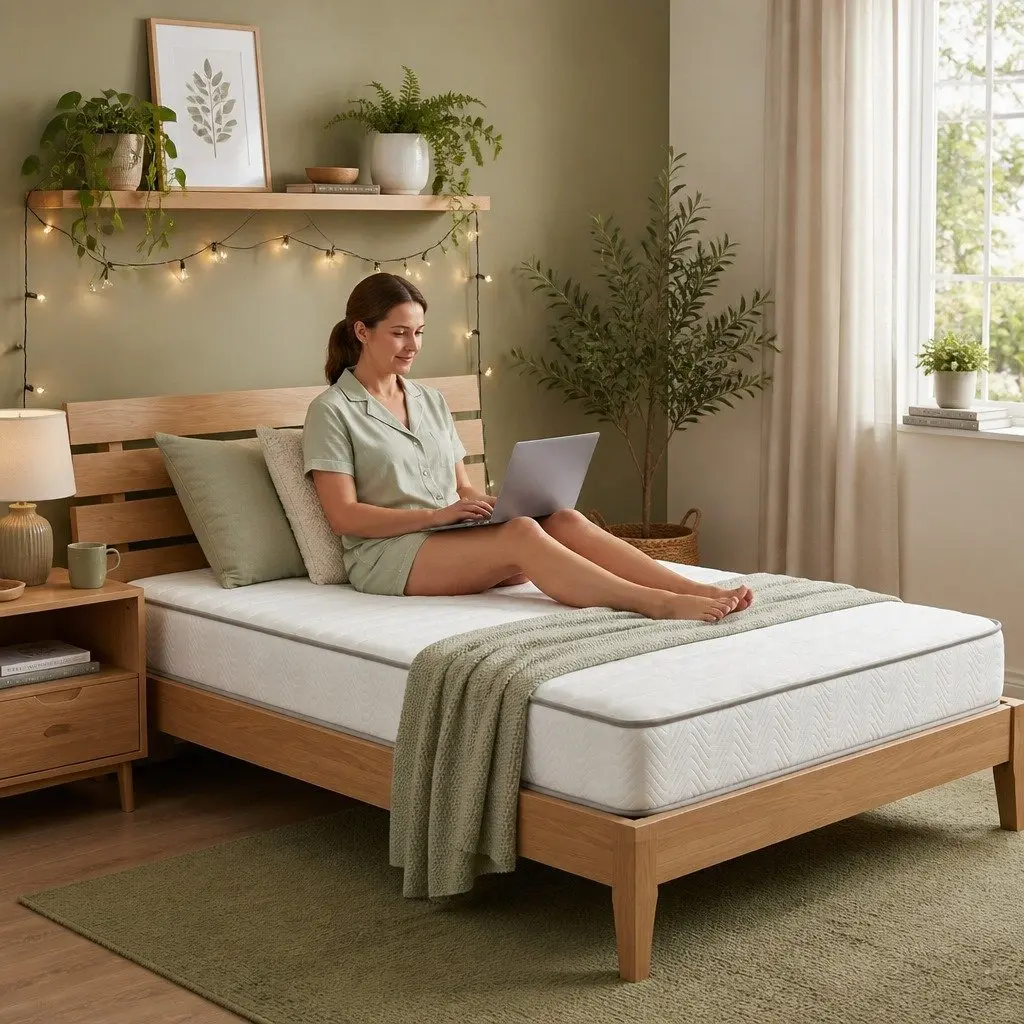 Single Mattress Medium Firm 90cm x 190cm White Egg-Crate Foam Pocket Spring Tight Top