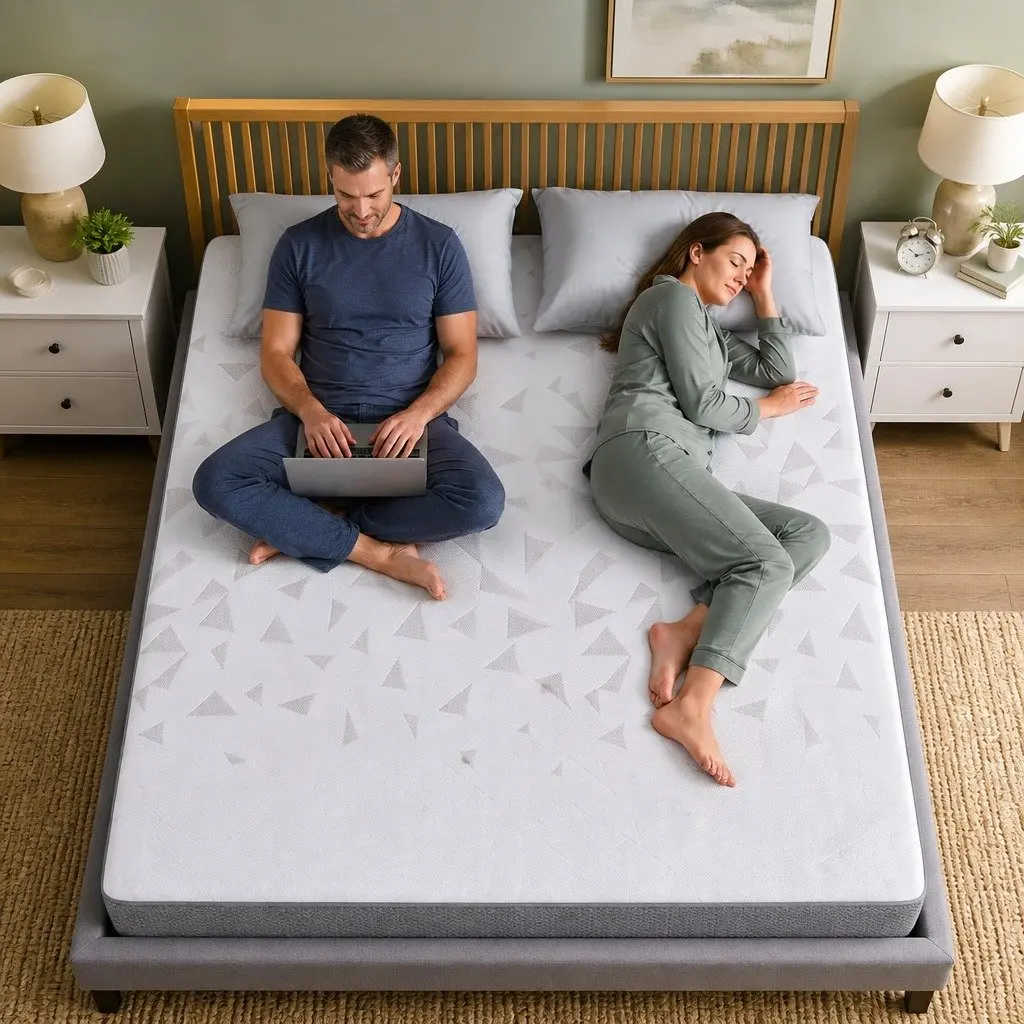 Double Mattress 23cm Pocket Spring Reversible Foam Adjustable Firmness Medium