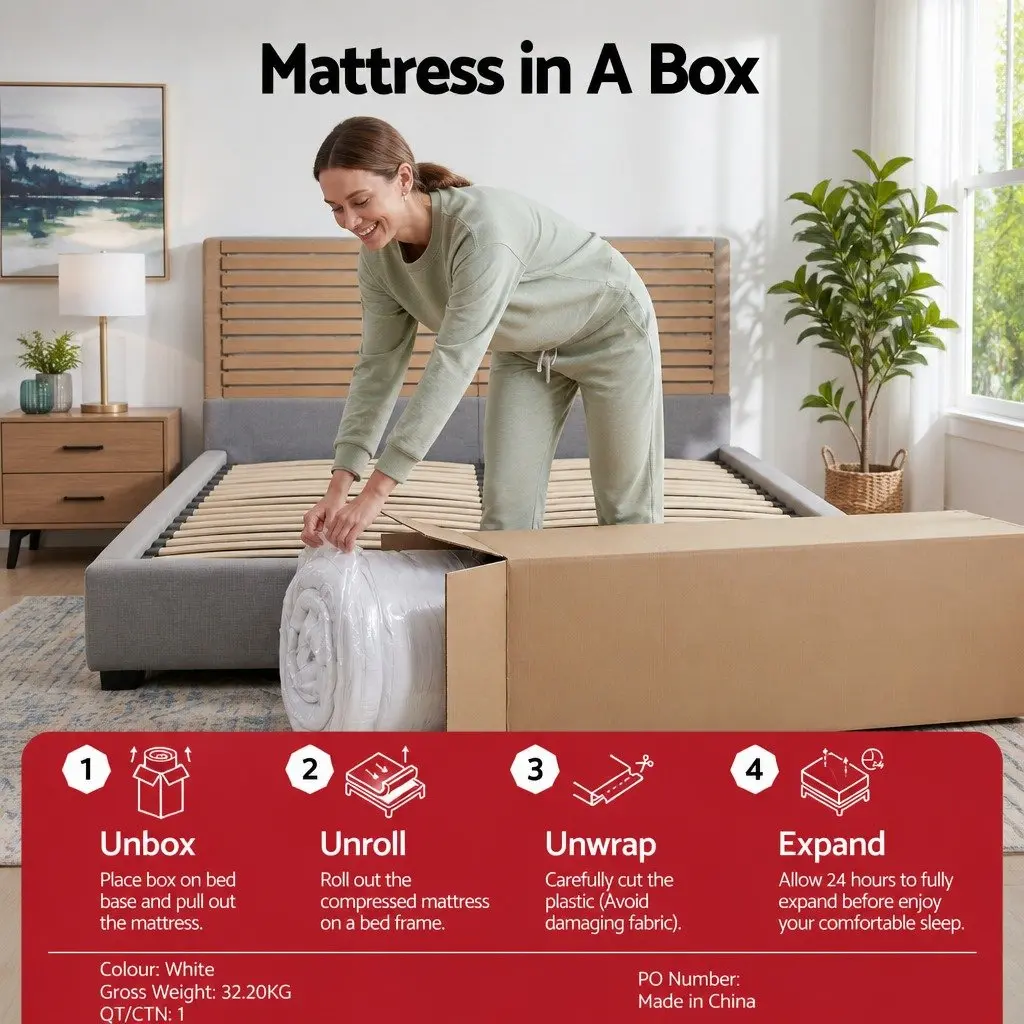 Double Mattress 23cm Pocket Spring Reversible Foam Adjustable Firmness Medium