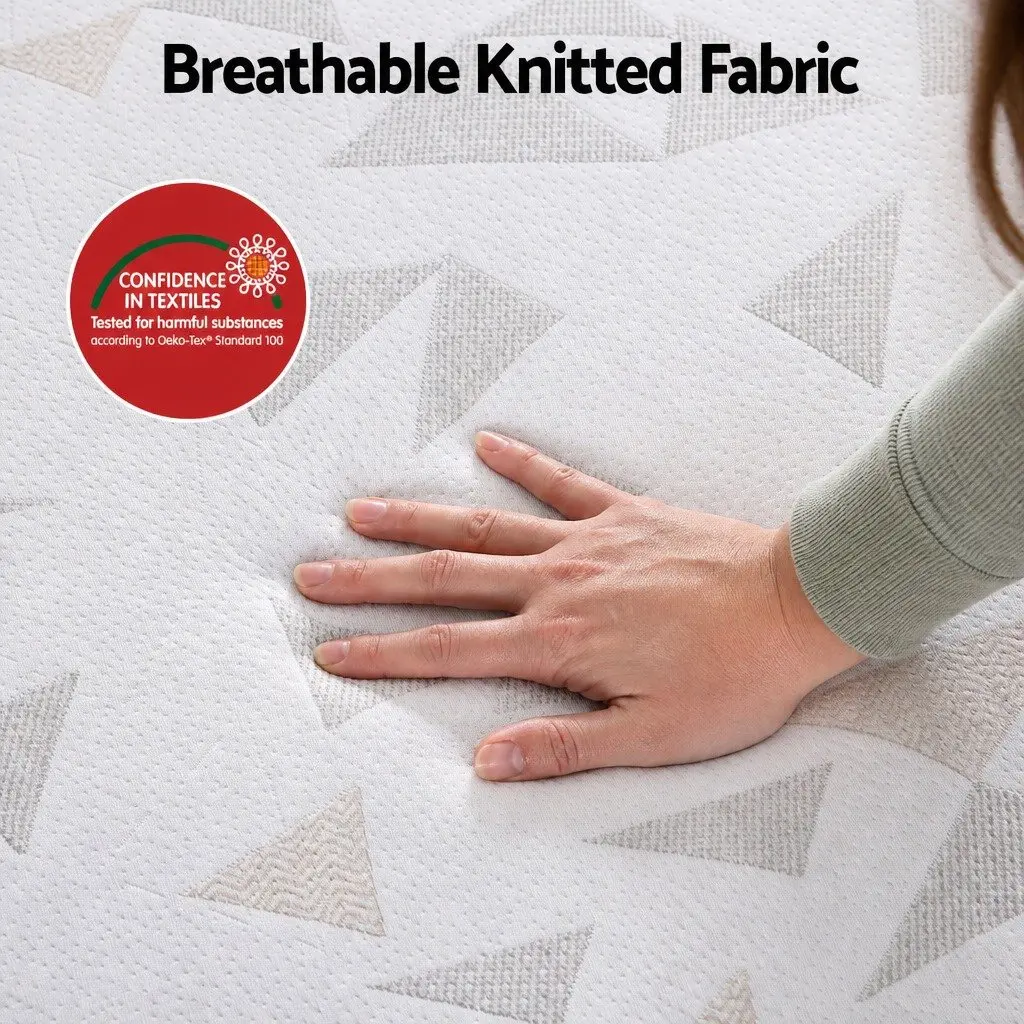 King Size Mattress Pocket Spring Reversible Foam 23cm Medium Firm White Grey