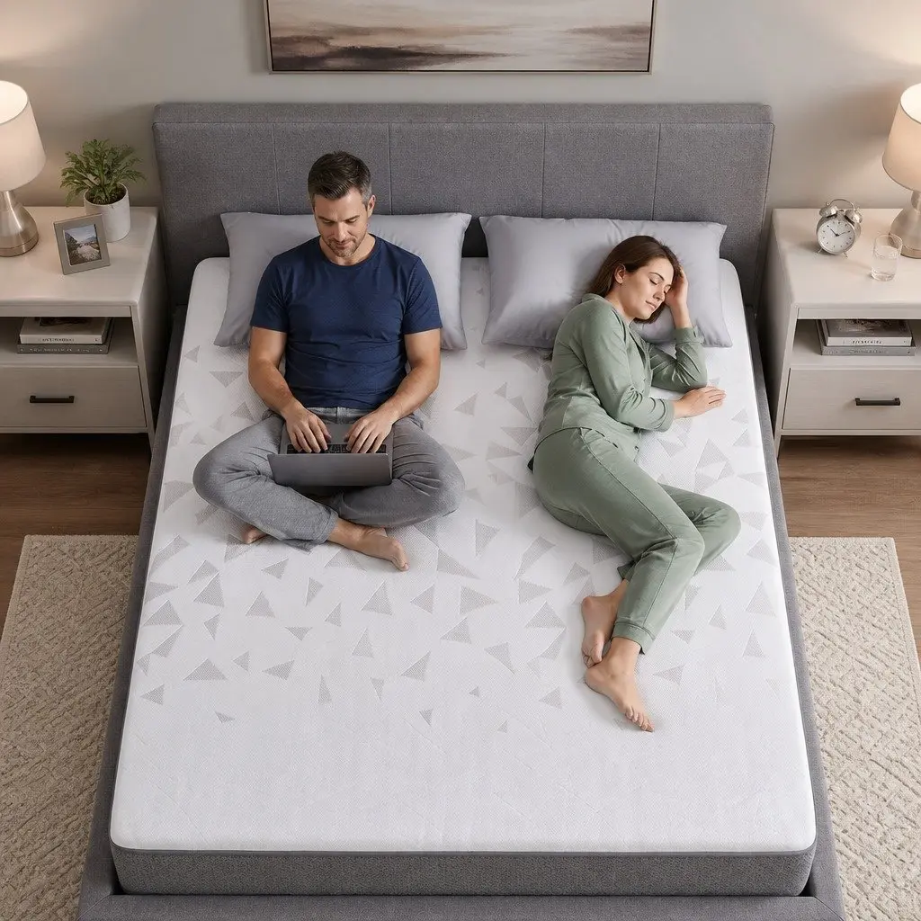 King Size Mattress Pocket Spring Reversible Foam 23cm Medium Firm White Grey