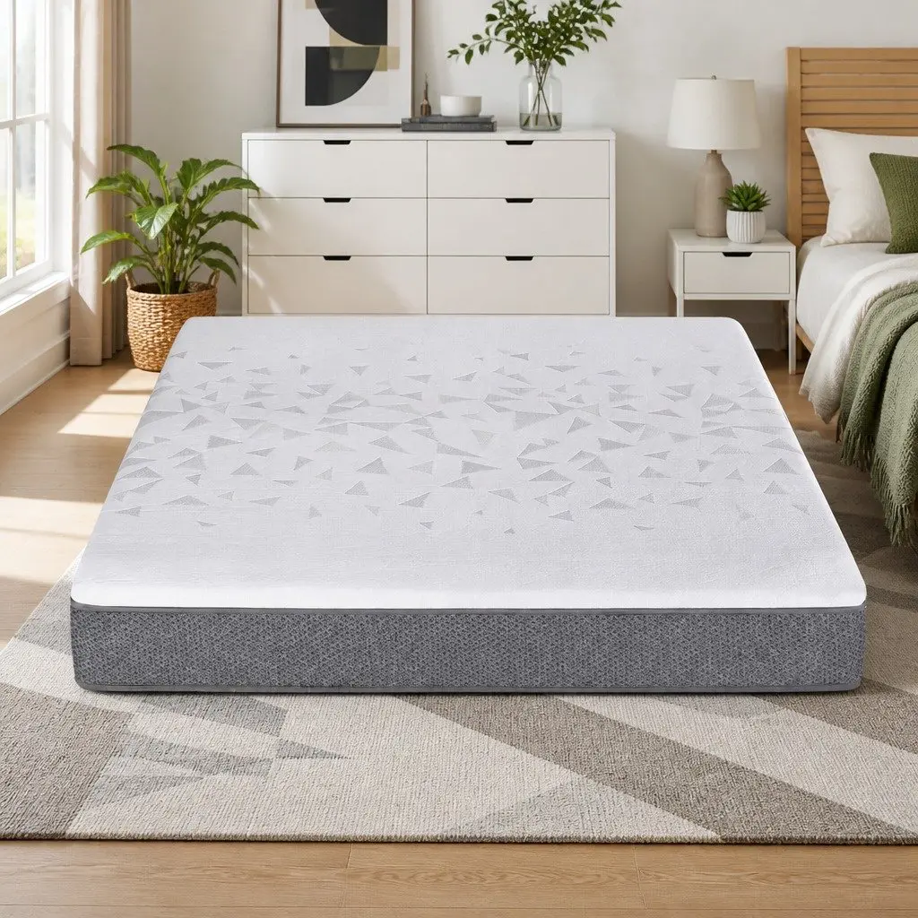 King Size Mattress Pocket Spring Reversible Foam 23cm Medium Firm White Grey