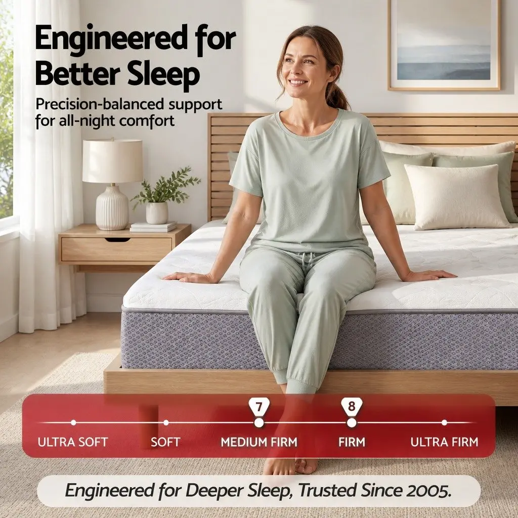 Single Mattress 23cm Pocket Spring Reversible Foam Medium Firm Firm Support