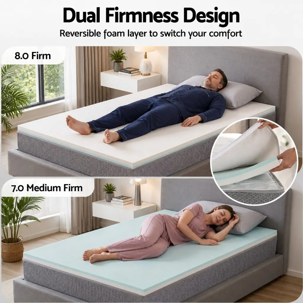 Single Mattress 23cm Pocket Spring Reversible Foam Medium Firm Firm Support