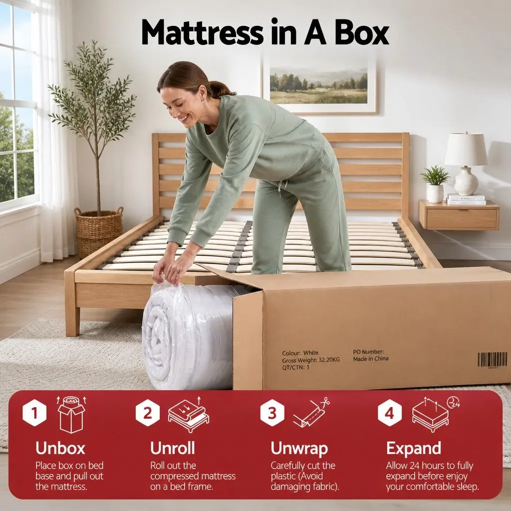Single Mattress 23cm Pocket Spring Reversible Foam Medium Firm Firm Support