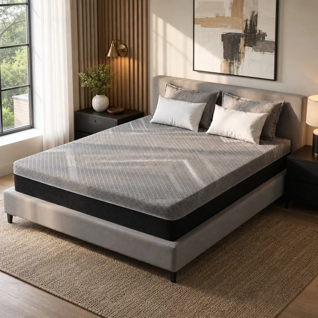 King Size Mattress 26cm Firm Pocket Spring Dual Edge Support Dark Grey
