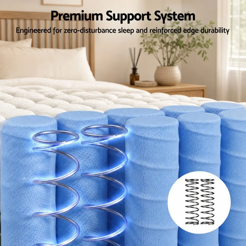 King Size Mattress 26cm Firm Pocket Spring Dual Edge Support Dark Grey