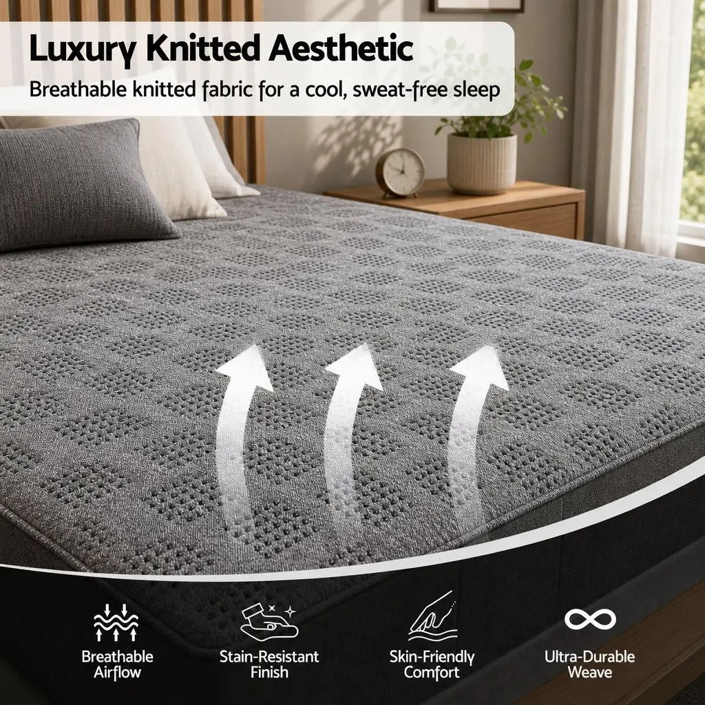 King Single Mattress Firm 26cm Pocket Spring Grey Breathable