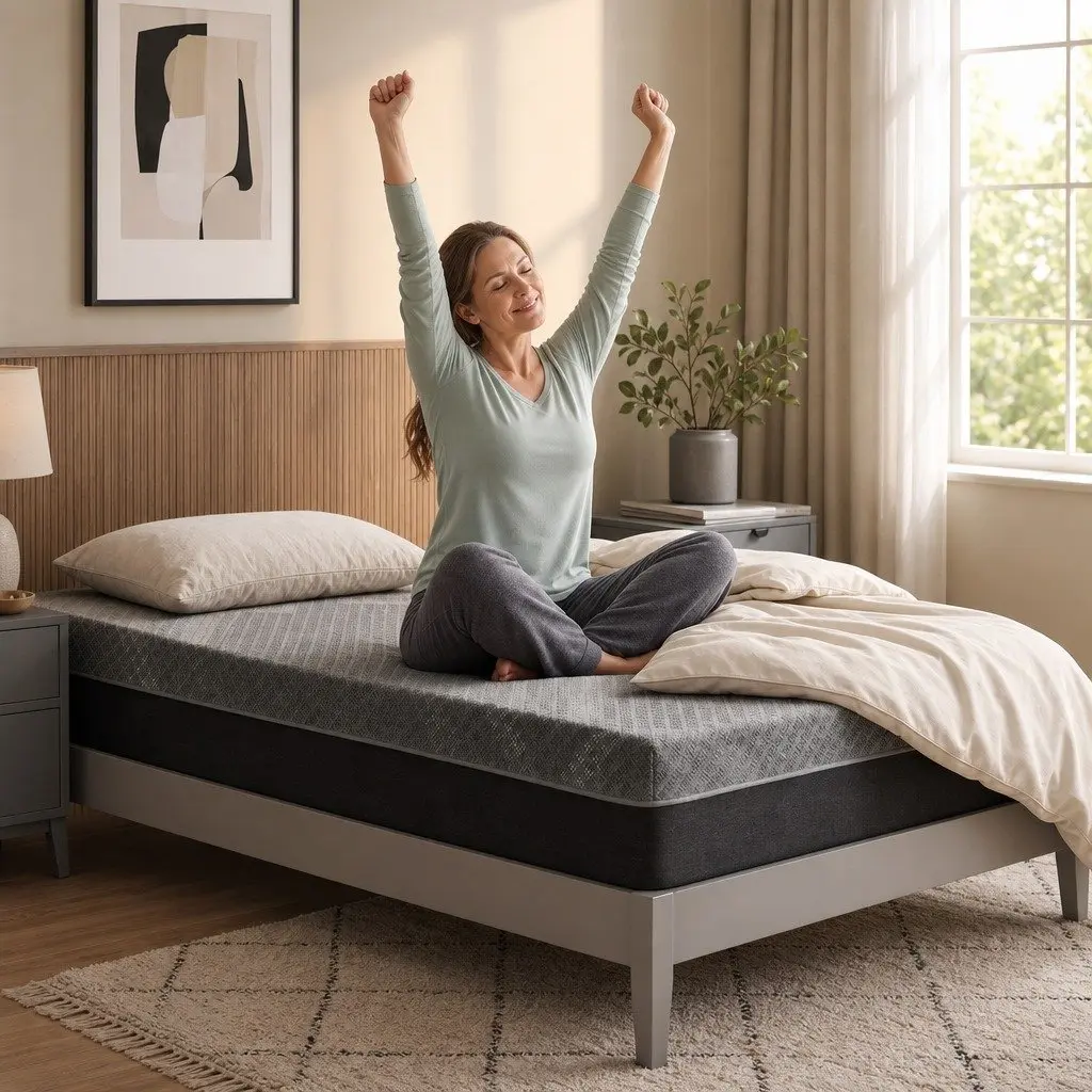 King Single Mattress Firm 26cm Pocket Spring Grey Breathable