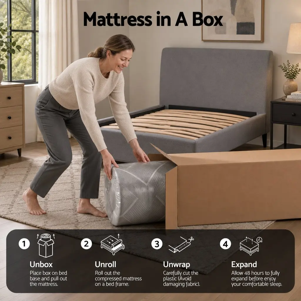 King Single Mattress Firm 26cm Pocket Spring Grey Breathable