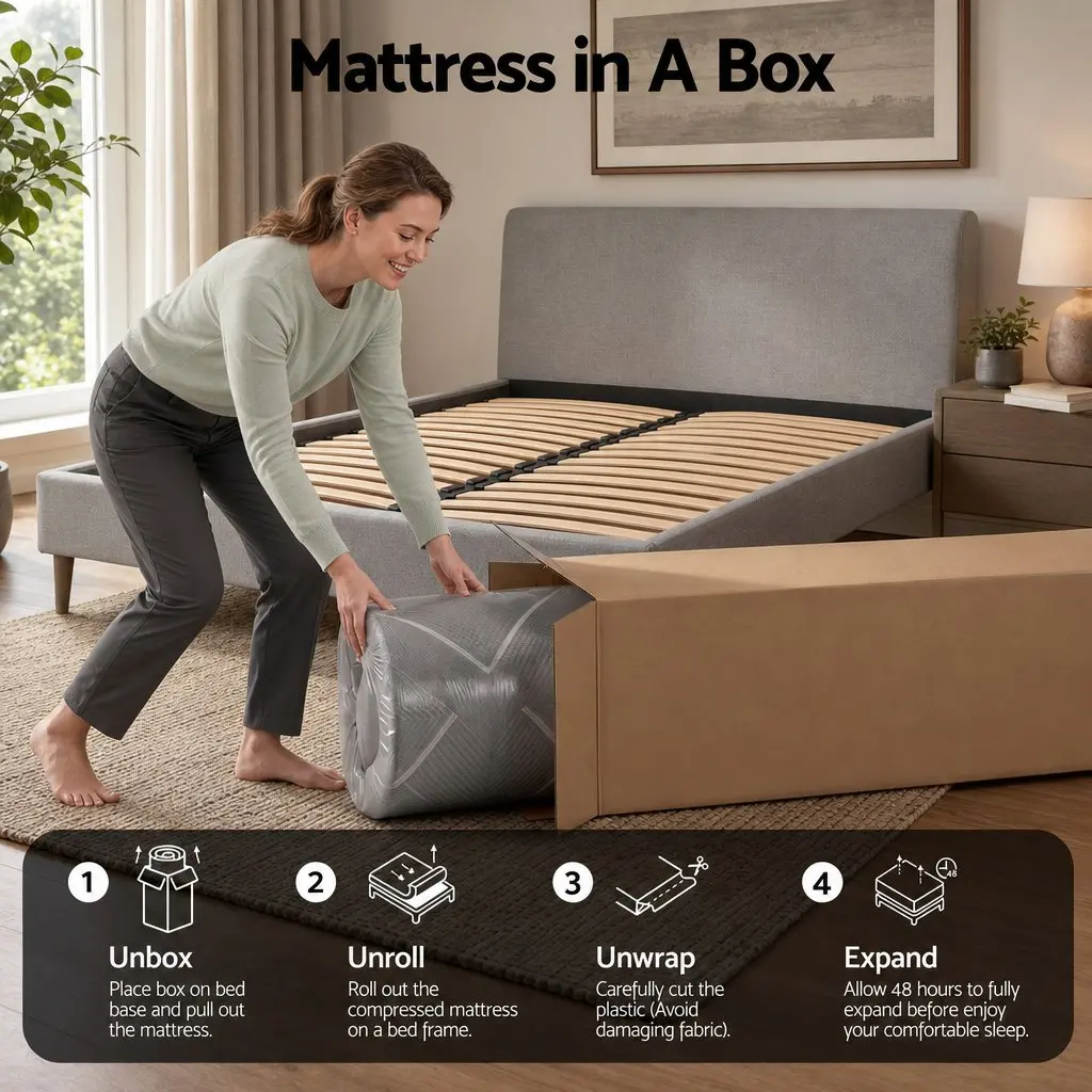 Queen Mattress Firm 26cm Dark Grey Pocket Spring Dual Edge Support