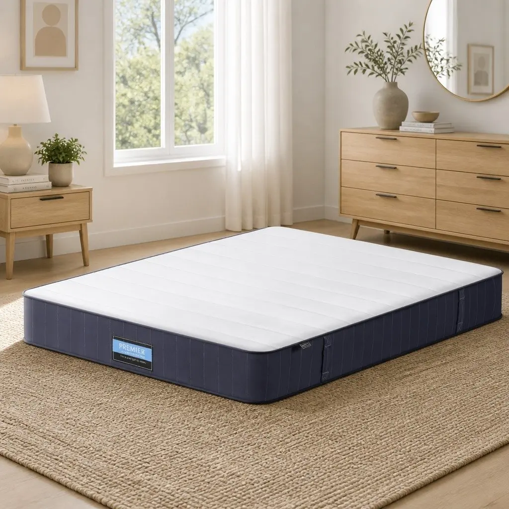 Double Pocket Spring Mattress Firm Support 20cm Tight Top White Grey