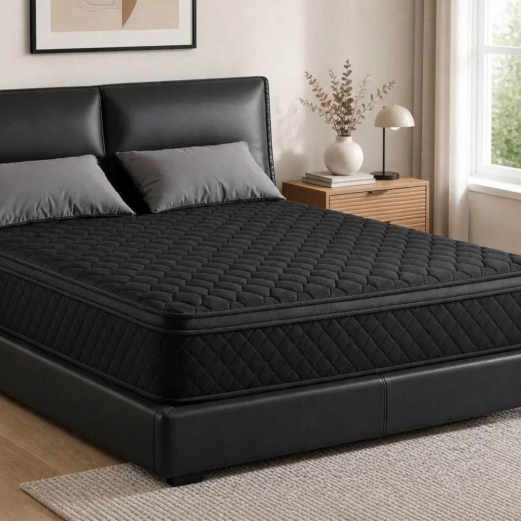 King Size Mattress Medium Firm 34cm Black Euro Top 5-Zone Pocket Spring