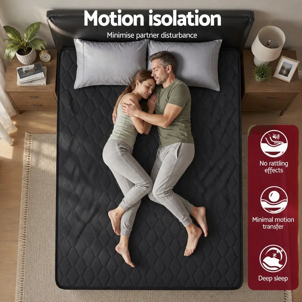 King Size Mattress Medium Firm 34cm Black Euro Top 5-Zone Pocket Spring