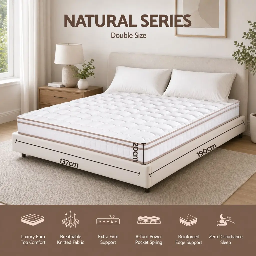 Double Mattress Firm 20cm Pocket Spring White