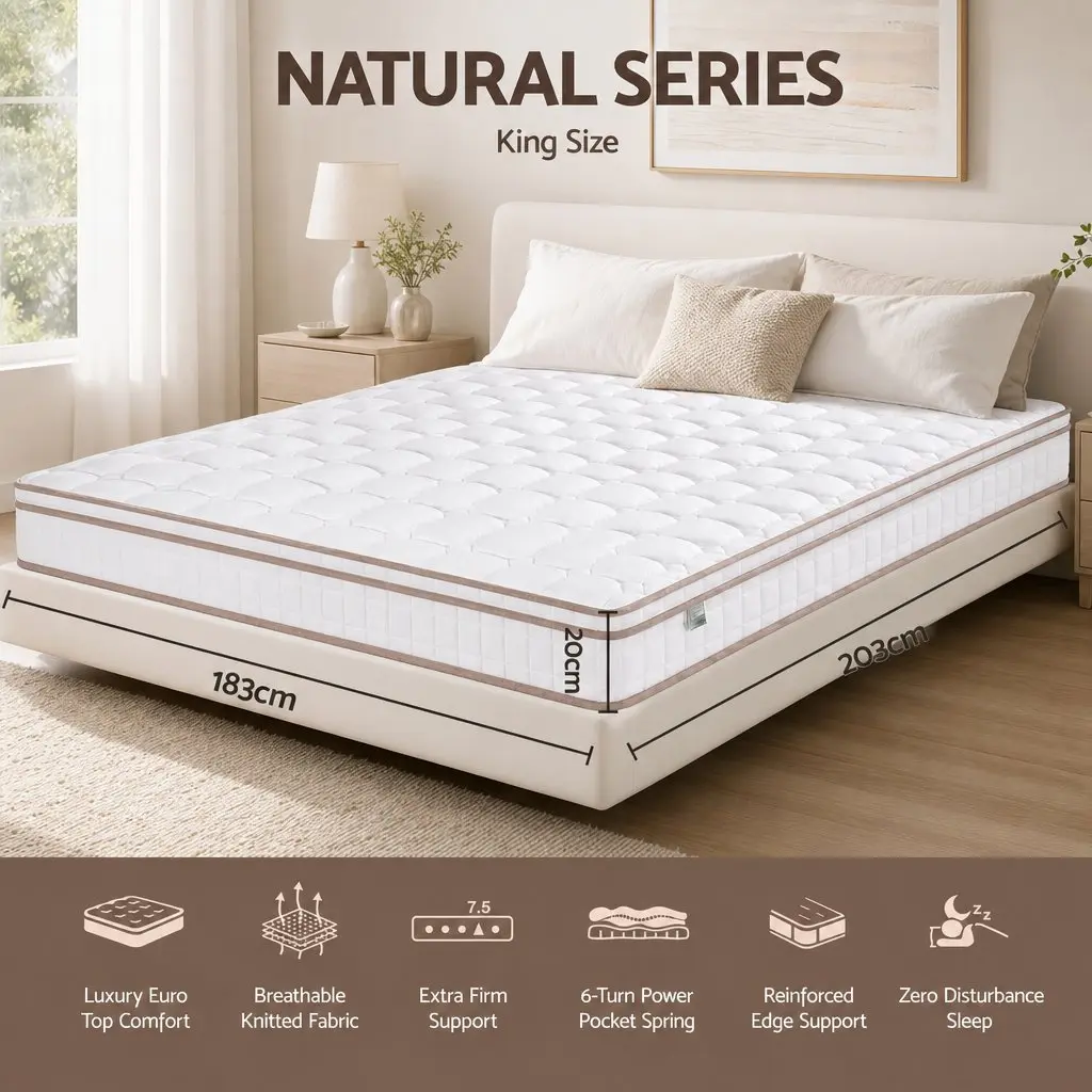 King Size Mattress Firm 20cm White