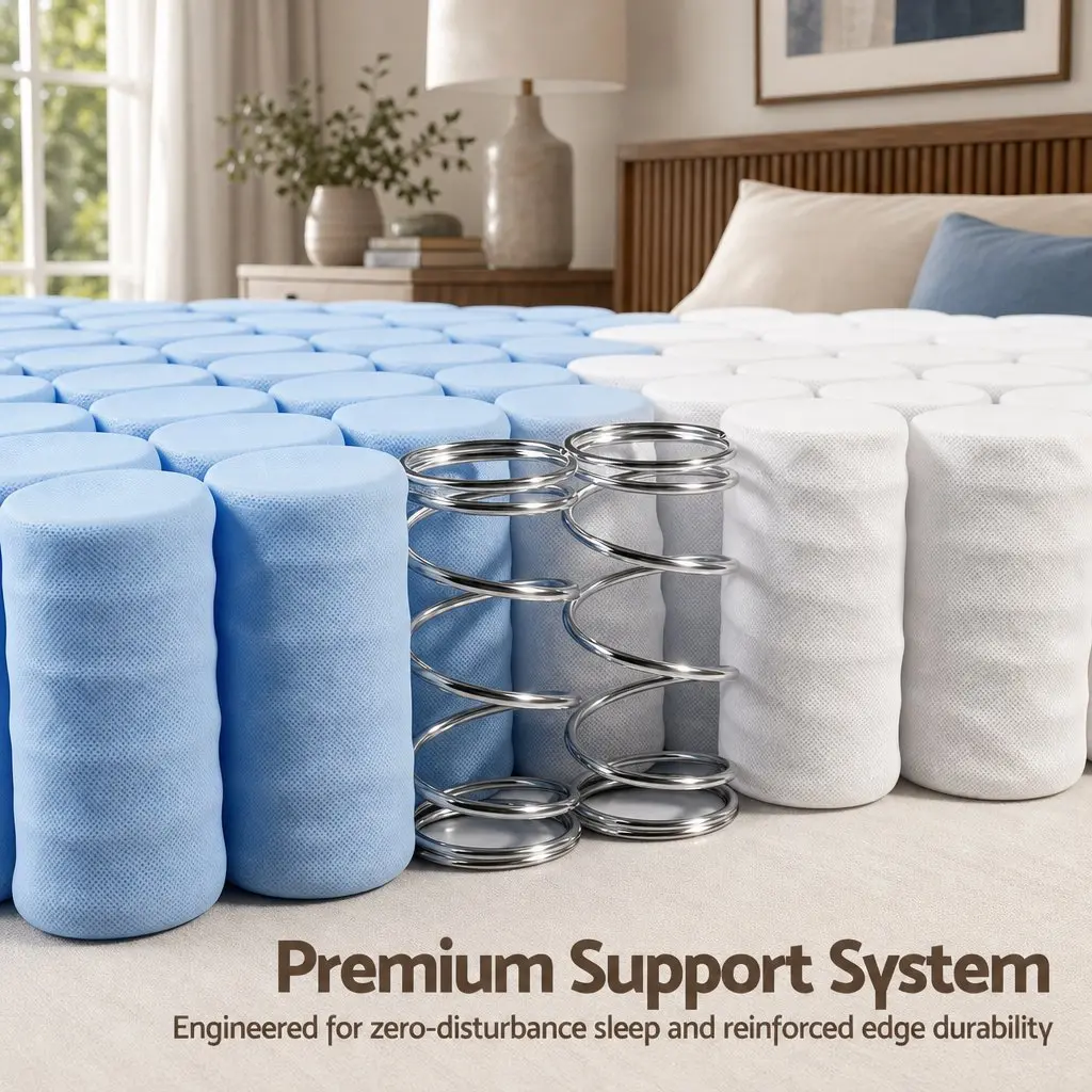 Queen Mattress Firm 20cm Pocket Spring White Sleep Support