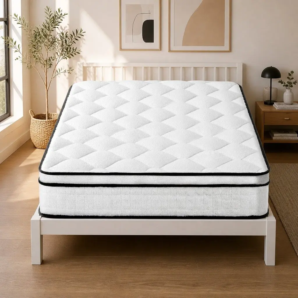Single Mattress Medium Firm 22cm Euro Top Pocket Spring White
