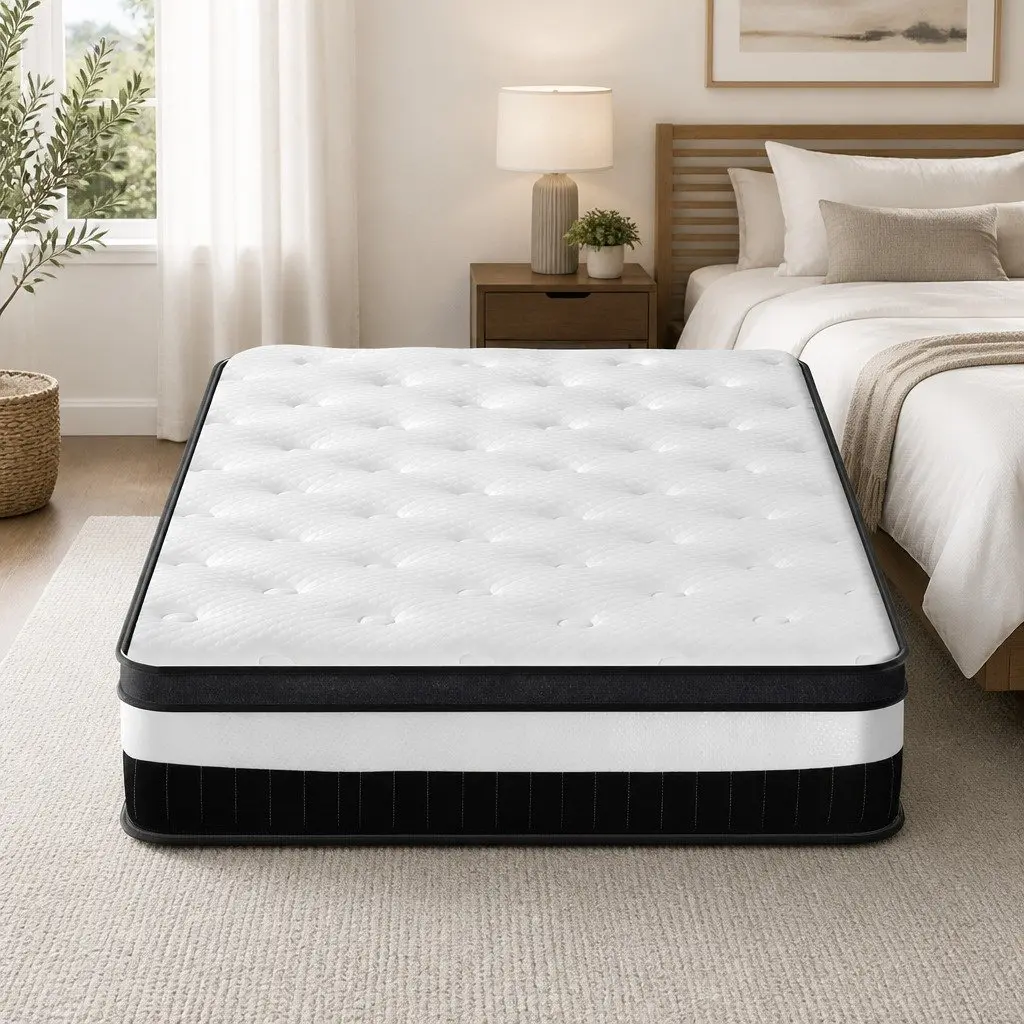 Single Mattress White Euro Top 30cm Medium-Firm Pocket Spring with Pressure Relief