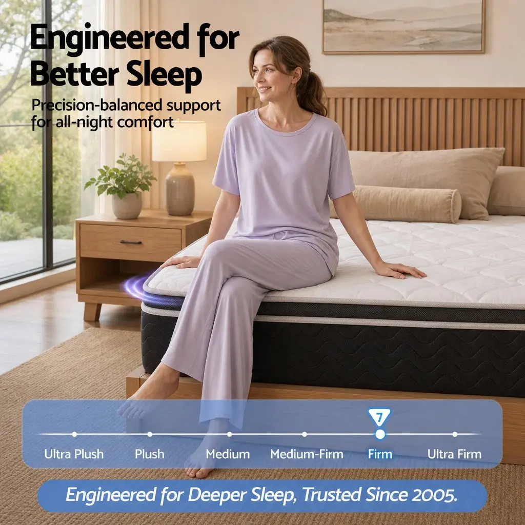 King Single Mattress Firm 35cm Copper Memory Foam 7-Zone Pocket Spring