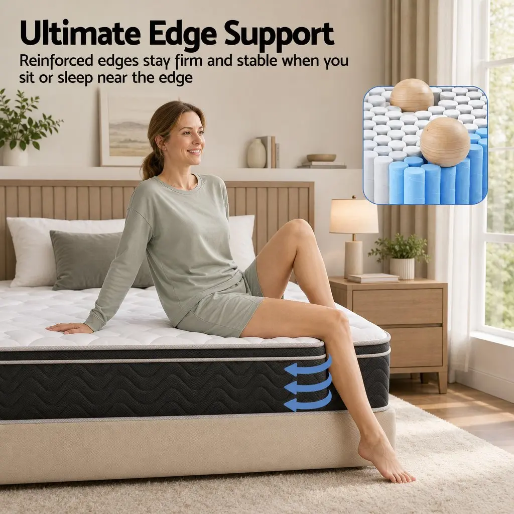 King Single Mattress Firm 35cm Copper Memory Foam 7-Zone Pocket Spring