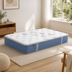 25cm Single Mattress Pocket Spring Euro Top Medium Firm Breathable Bamboo Fibre