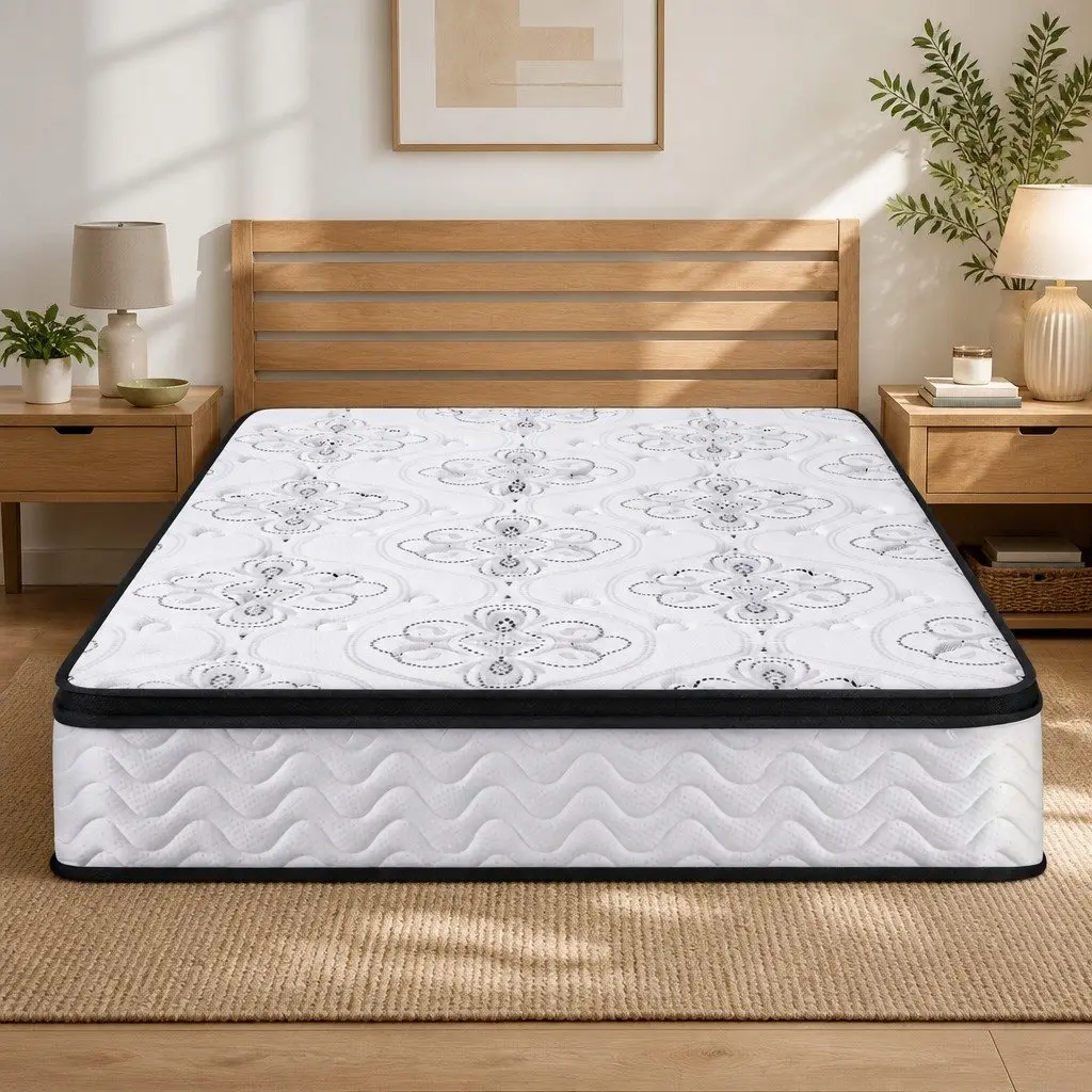 Double Mattress Medium Firm 30cm Pocket Spring Euro Top White