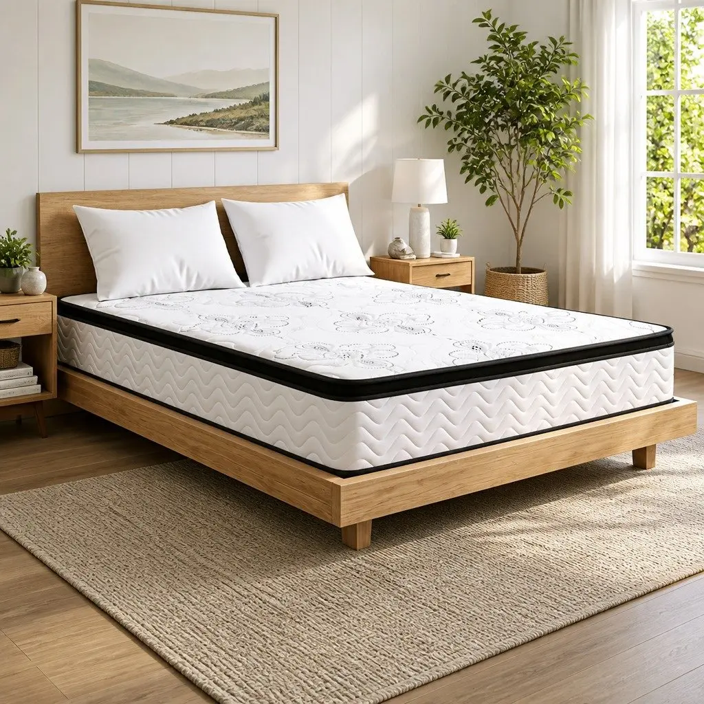 Double Mattress Medium Firm 30cm Pocket Spring Euro Top White
