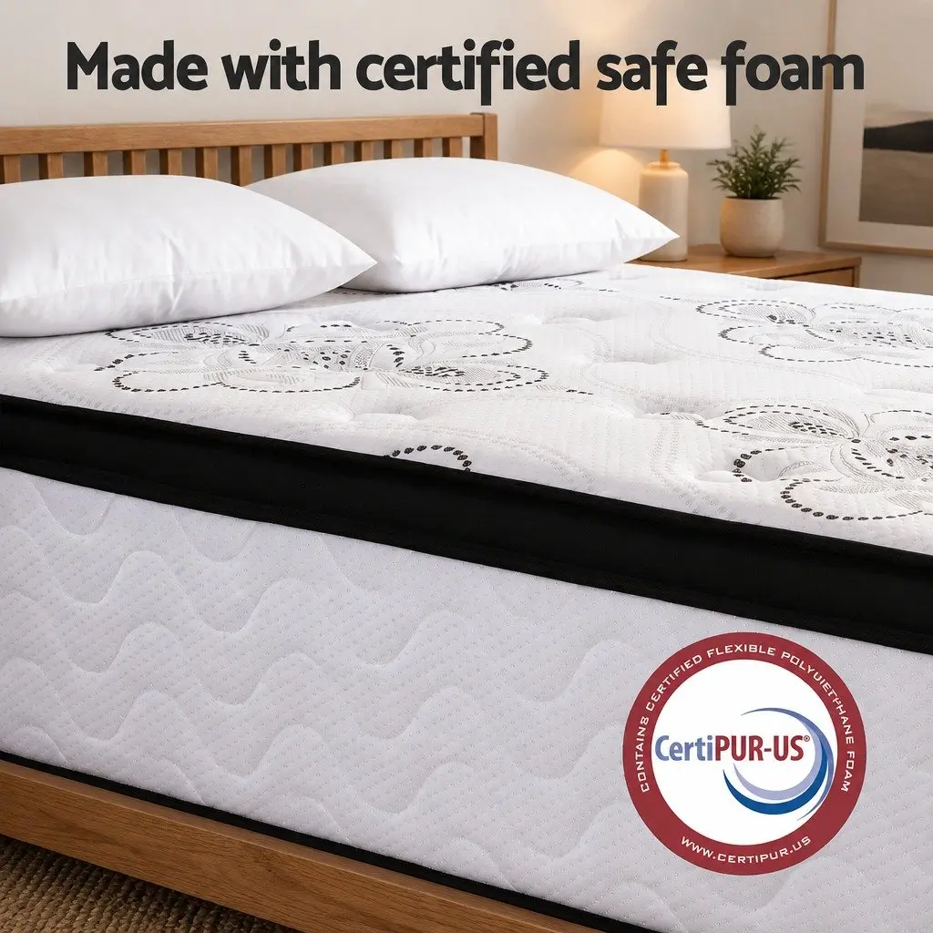 Double Mattress Medium Firm 30cm Pocket Spring Euro Top White