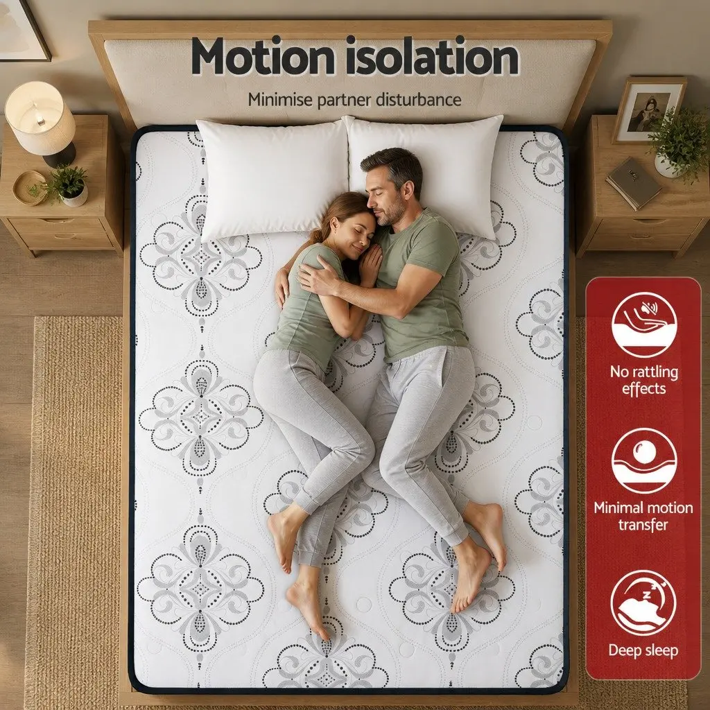 Double Mattress Medium Firm 30cm Pocket Spring Euro Top White