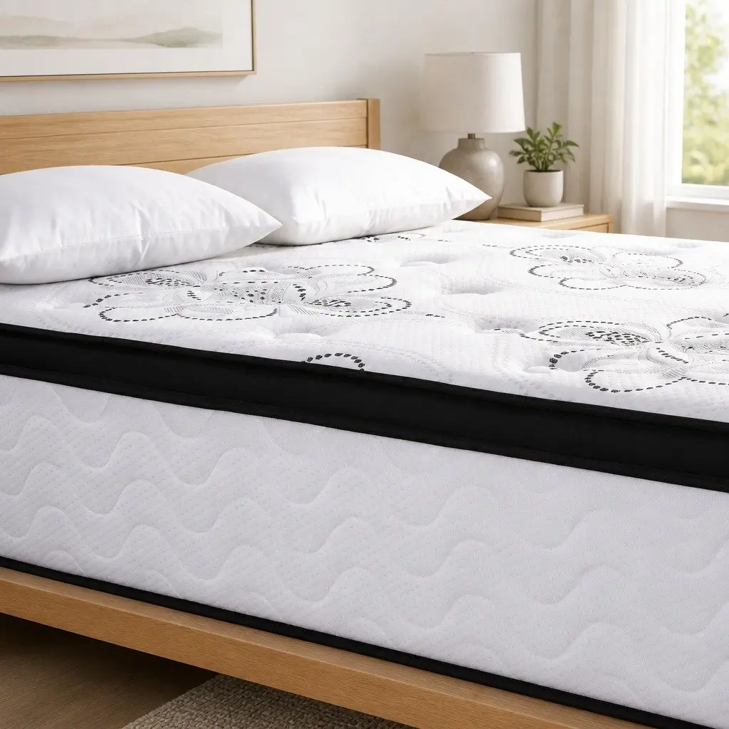 King Size Mattress Medium Firm 30cm White Pocket Spring Euro Top