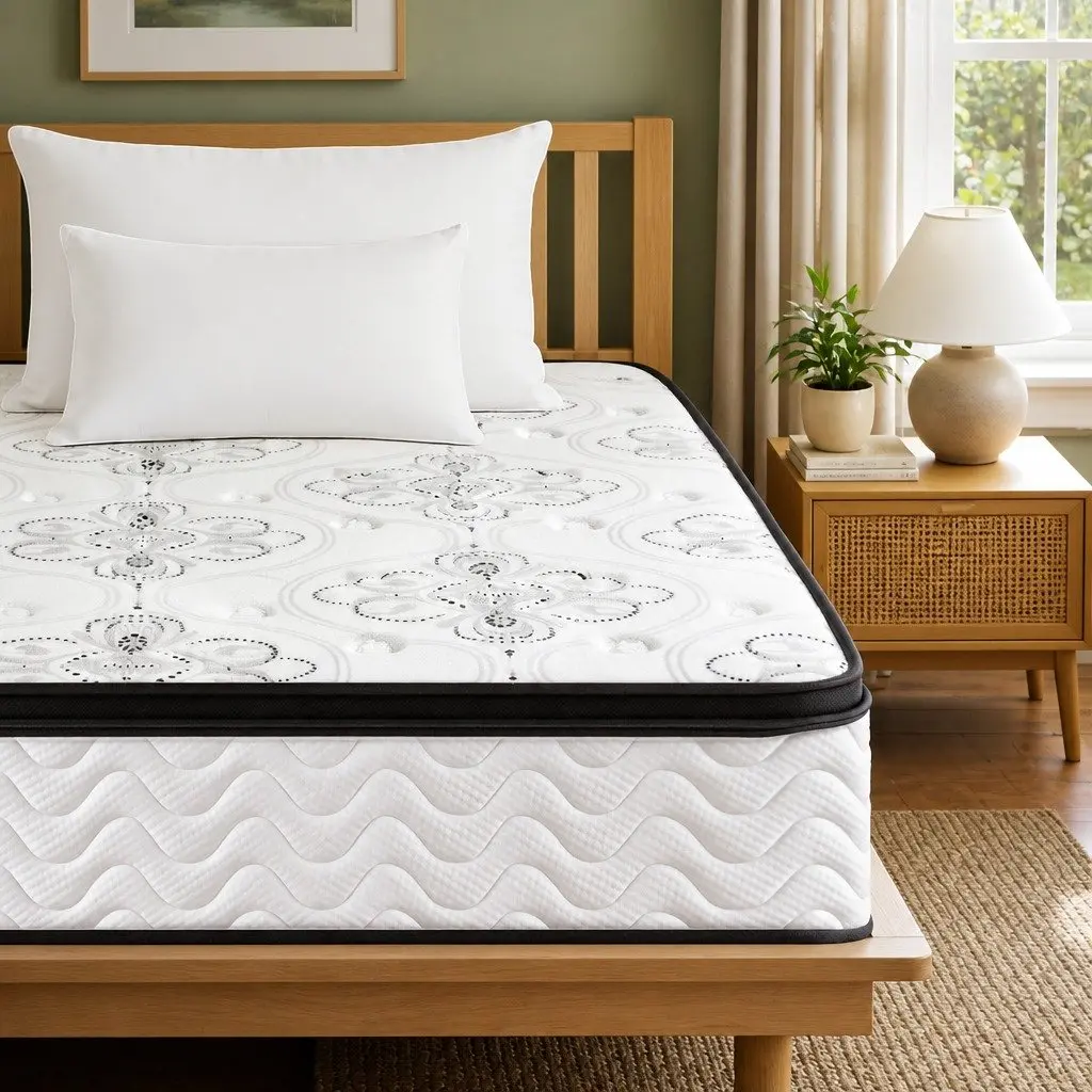 King Single Mattress Pocket Spring Euro Top 30cm Medium Firm White