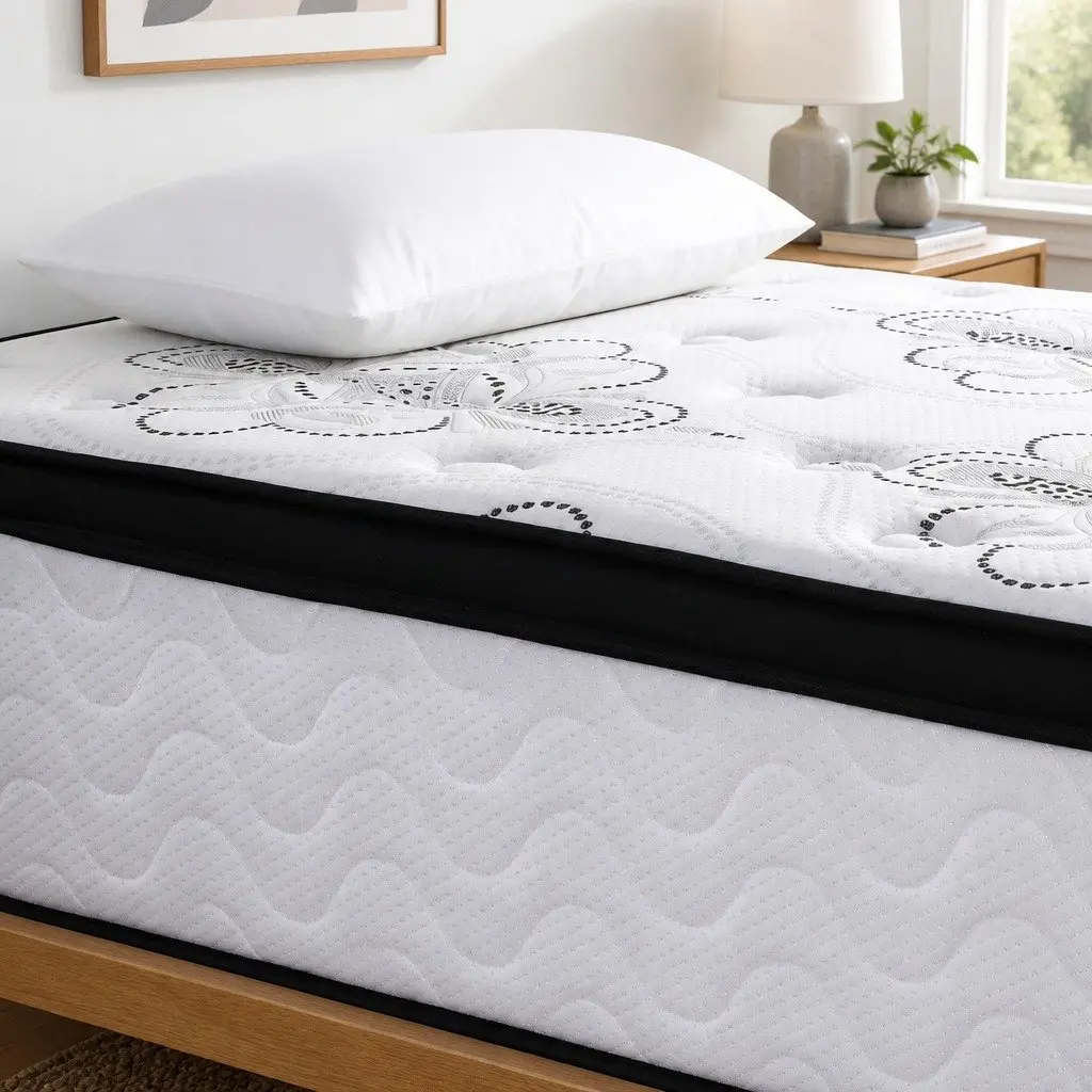 King Single Mattress Pocket Spring Euro Top 30cm Medium Firm White