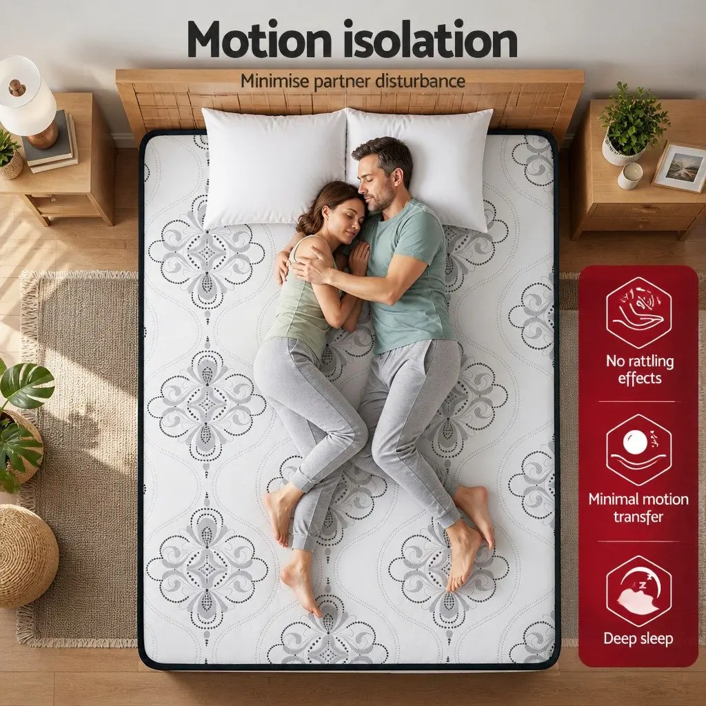 Queen Mattress 30cm Pocket Spring Euro Top Medium Firm Foam Breathable Sleep Bed