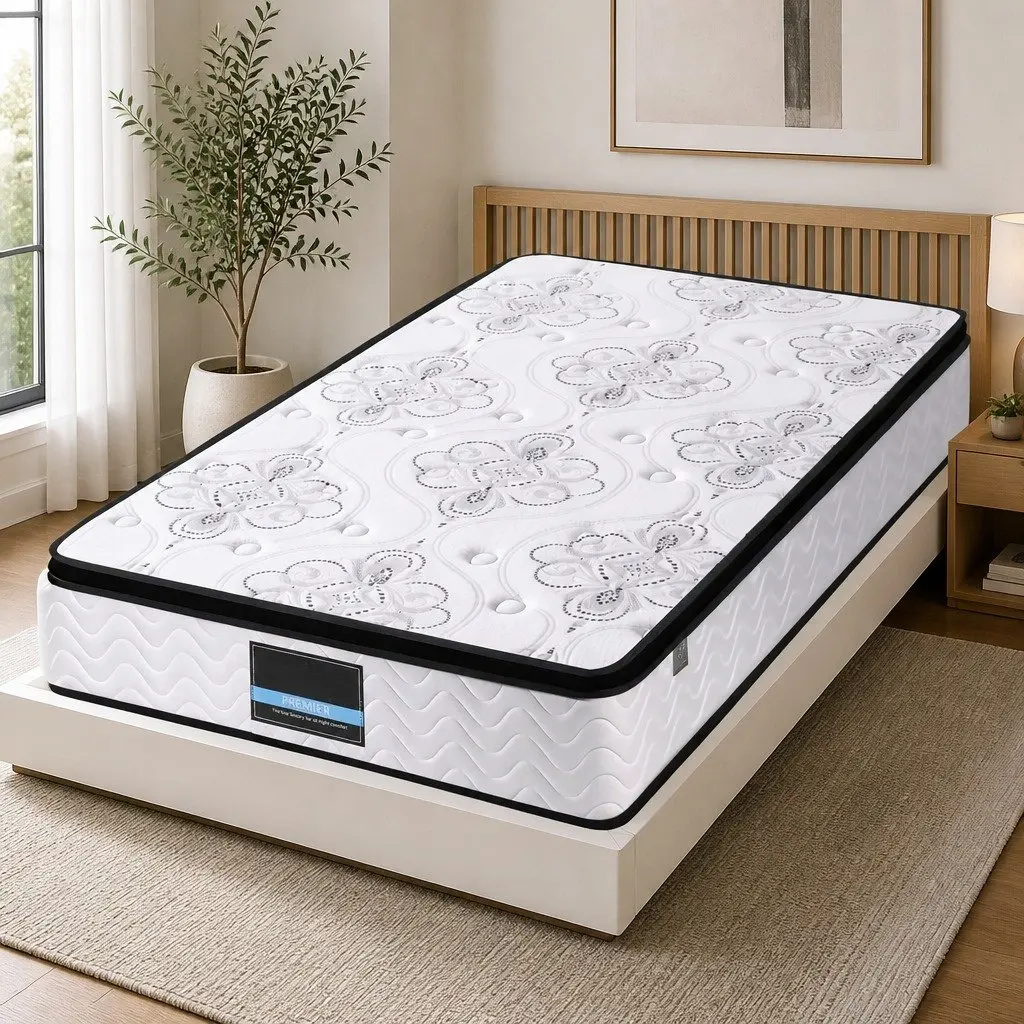 Single Mattress Medium Firm 30cm Pocket Spring Euro Top White