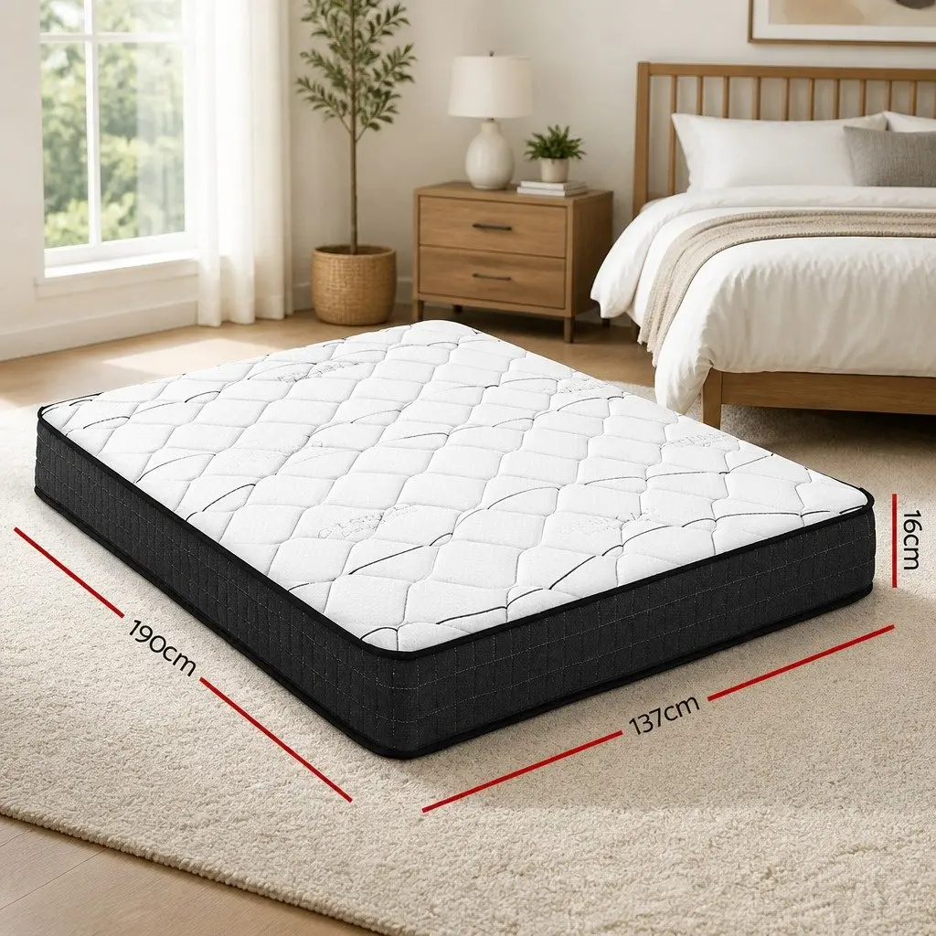 Double Mattress Medium Firm Bonnell Spring Support Comfort 16cm Size